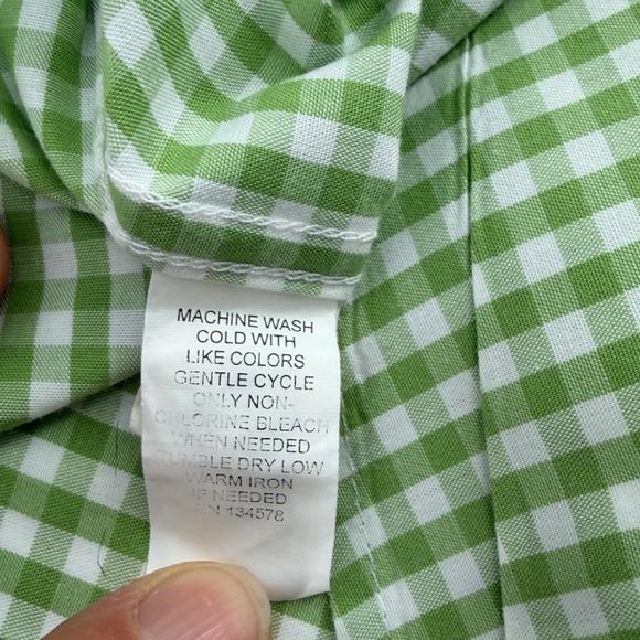 Vineyard Vines Mens Slim Fit Whale Shirt Green Gingham Check Long Sleeve Medium - Picture 7 of 10
